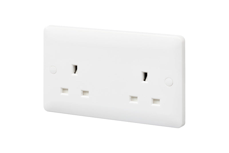 MK Base 13A 2G Unswitched Socket (MB781WHI)