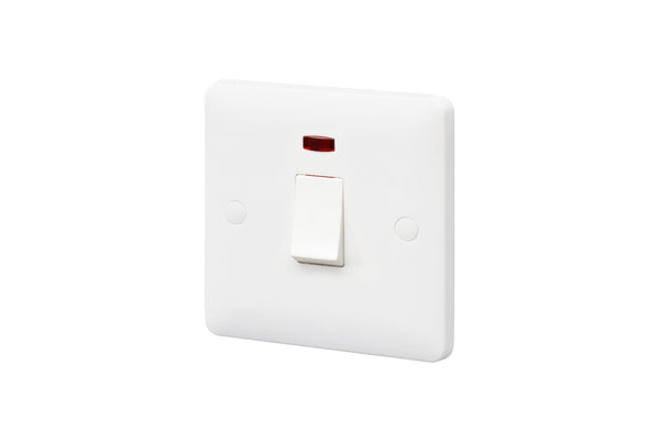 MK Base 20AX 1G DP Switch with Neon (MB8423WHI)