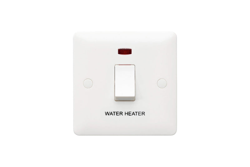 MK Base 20AX 1G DP Switch with Neon - Water Heater (MB8423WHWHI)