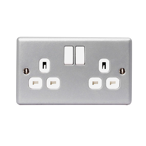 BG MC522 Metal Clad 13A Double Switched Socket - BG - Falcon Electrical UK