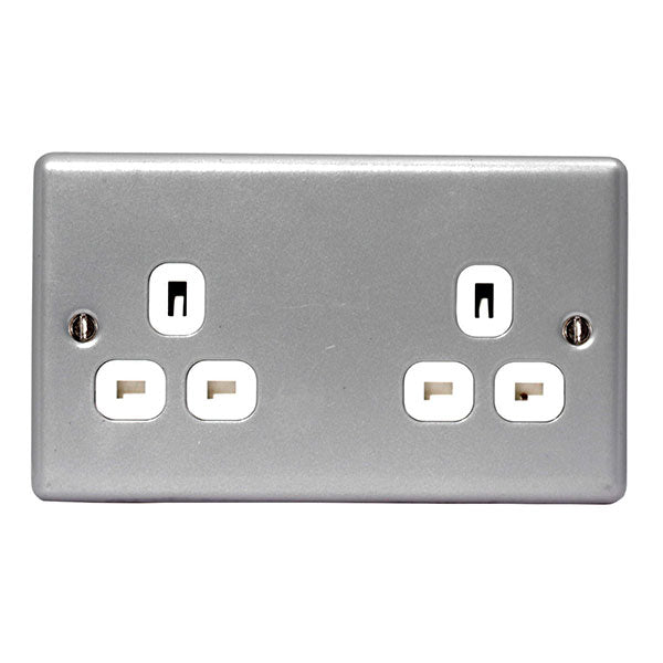 BG MC524 Metal Clad 13A Double Unswitched Socket - BG - Falcon Electrical UK