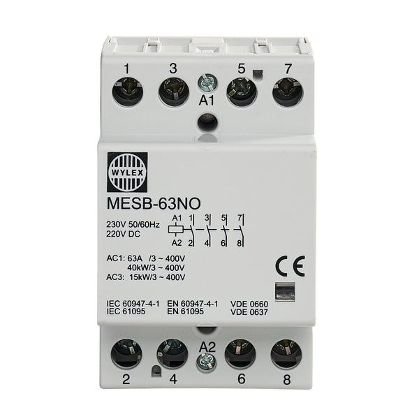 Wylex MESB-63NO 63A Contactor 4 Pole 3 Module (Normally Open) - Wylex - Falcon Electrical UK