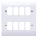 MK MK K3638 8 Gang Grid Plate, White - MK - Falcon Electrical UK
