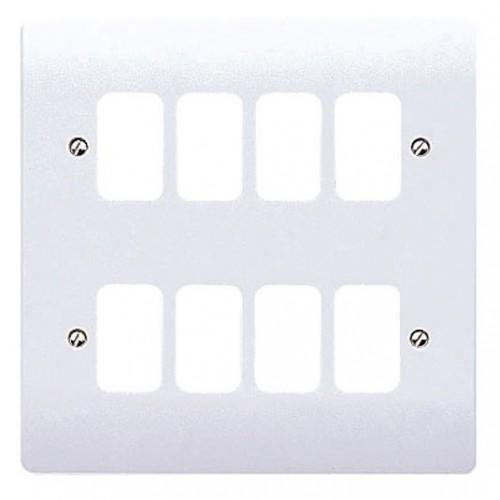 MK MK K3638 8 Gang Grid Plate, White - MK - Falcon Electrical UK