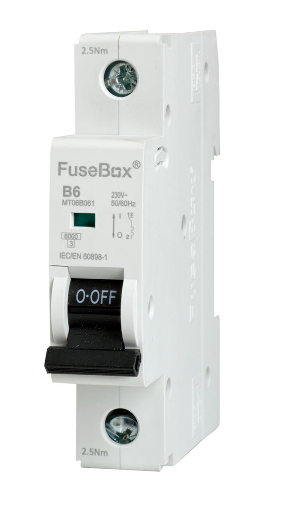 Fusebox MT06B061 6A 6kA 1 pole B CURVE MCB - Fusebox - Falcon Electrical UK