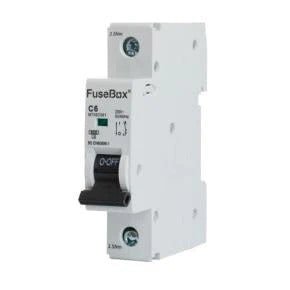 Fusebox MT06C061 6A 6kA 1 pole C Curve MCB - Fusebox - Falcon Electrical UK