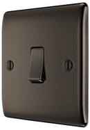 BG NBN12 Nexus Metal Black Nickel Single Switch, 10A x 2 Way - BG - Falcon Electrical UK