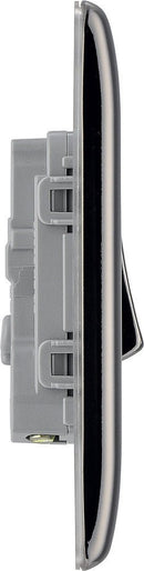 BG NBN12 Nexus Metal Black Nickel Single Switch, 10A x 2 Way - BG - Falcon Electrical UK