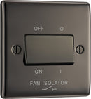 BG NBN15 Nexus Metal Black Nickel Triple Pole Fan Isolator Switch, 10A - BG - Falcon Electrical UK