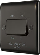BG NBN15 Nexus Metal Black Nickel Triple Pole Fan Isolator Switch, 10A - BG - Falcon Electrical UK