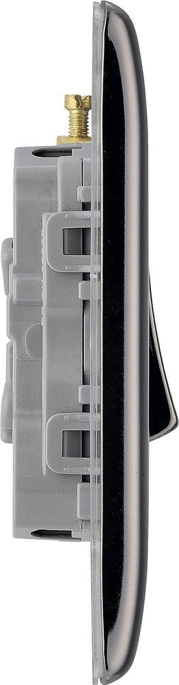 BG NBN15 Nexus Metal Black Nickel Triple Pole Fan Isolator Switch, 10A - BG - Falcon Electrical UK