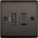 BG NBN50 Nexus Metal Black Nickel Switched 13A Fused Connection Unit - BG - Falcon Electrical UK