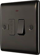 BG NBN52 Nexus Metal Black Nickel Swi. 13A Fused Conn. Unit, w- Power Indicator - BG - Falcon Electrical UK