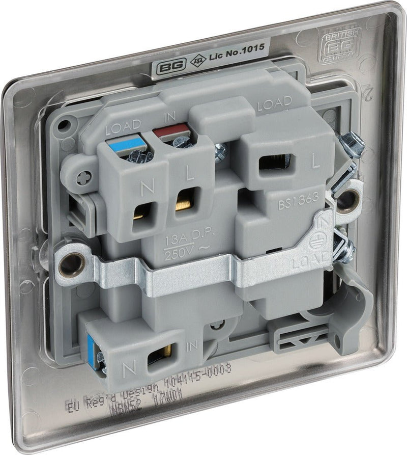 BG NBN52 Nexus Metal Black Nickel Swi. 13A Fused Conn. Unit, w- Power Indicator - BG - Falcon Electrical UK