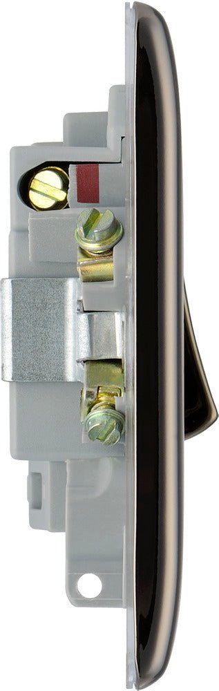 BG NBN52 Nexus Metal Black Nickel Swi. 13A Fused Conn. Unit, w- Power Indicator - BG - Falcon Electrical UK