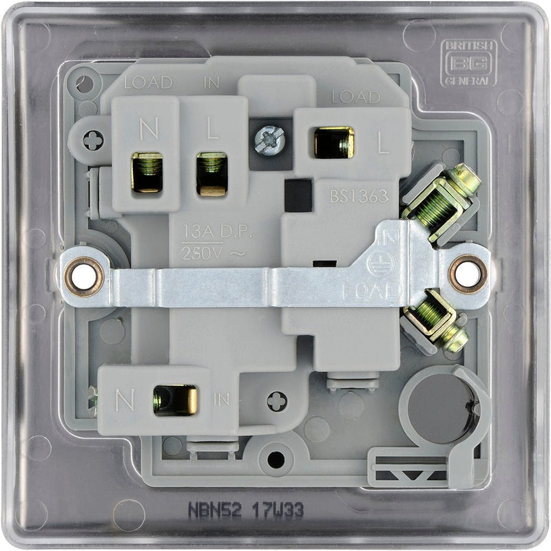 BG NBN52 Nexus Metal Black Nickel Swi. 13A Fused Conn. Unit, w- Power Indicator - BG - Falcon Electrical UK