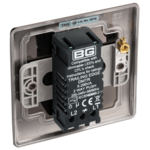 BG NBN81 Nexus Metal Black Nickel 400W Intelligent Single Dimmer Switch, 2-Way Push On-Off - BG - Falcon Electrical UK