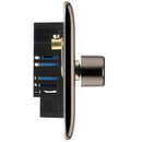 BG NBN81 Nexus Metal Black Nickel 400W Intelligent Single Dimmer Switch, 2-Way Push On-Off - BG - Falcon Electrical UK