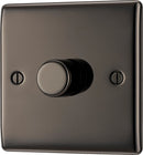 BG NBN81 Nexus Metal Black Nickel 400W Intelligent Single Dimmer Switch, 2-Way Push On-Off - BG - Falcon Electrical UK