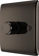 BG NBN81 Nexus Metal Black Nickel 400W Intelligent Single Dimmer Switch, 2-Way Push On-Off - BG - Falcon Electrical UK