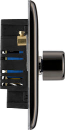 BG NBN83 Nexus Metal Black Nickel Intelligent 400W Triple Dimmer Switch, 2-Way Push On-Off - BG - Falcon Electrical UK