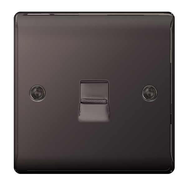 BG NBNBTM1 Nexus Metal Black Nickel 1 Gang Master Telephone Socket - BG - Falcon Electrical UK