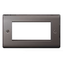 BG NBNEMR4 Nexus Metal Black Nickel Quadruple Rectangular Front Plate - BG - Falcon Electrical UK
