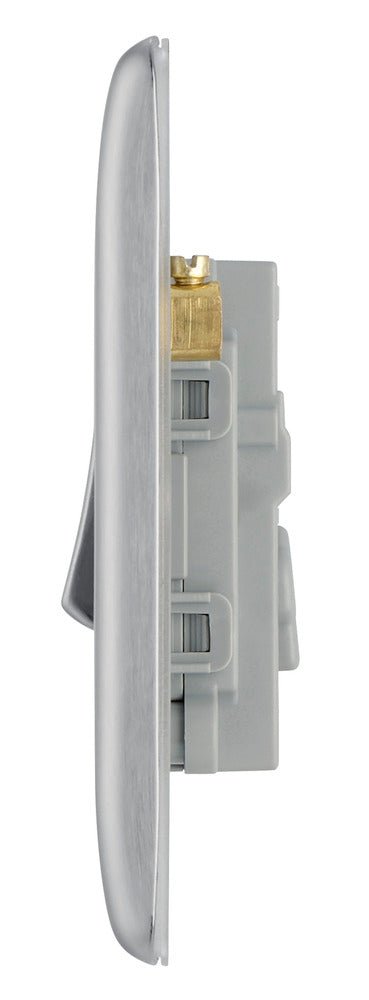 BG NBS13 Nexus Metal Brushed Steel Intermediate Switch, 10Ax 2 Way - BG - Falcon Electrical UK