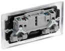 BG NBS22B Nexus Metal Brushed Steel Double Switched 13A Power Socket - BG - Falcon Electrical UK