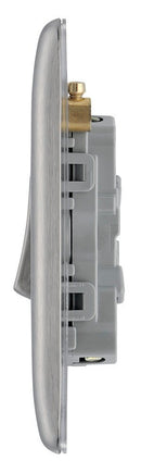 BG NBS43 Nexus Metal Brushed Steel Triple Switch, 10Ax 2 Way - BG - Falcon Electrical UK