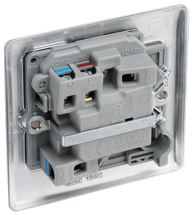 BG NBS50 Nexus Metal Brushed Steel Switched 13A Fused Connection Unit - BG - Falcon Electrical UK