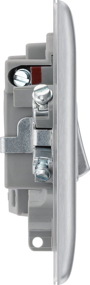 BG NBS50 Nexus Metal Brushed Steel Switched 13A Fused Connection Unit - BG - Falcon Electrical UK