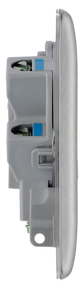 BG NBS54 Nexus Metal Brushed Steel Unswitched 13A Fused Connection Unit - BG - Falcon Electrical UK