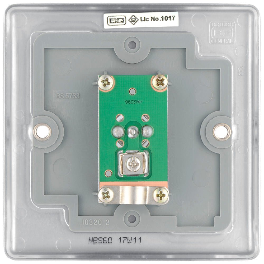 BG NBS60 Nexus Metal Brushed Steel Single Socket for Tv or FM Co-Axial ...