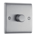BG NBS81 Nexus Metal Brushed Steel 400W Intelligent Single Dimmer Switch, 2-Way Push On-Off - BG - Falcon Electrical UK