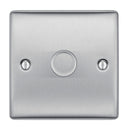 BG NBS81 Nexus Metal Brushed Steel 400W Intelligent Single Dimmer Switch, 2-Way Push On-Off - BG - Falcon Electrical UK