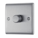 BG NBS81 Nexus Metal Brushed Steel 400W Intelligent Single Dimmer Switch, 2-Way Push On-Off - BG - Falcon Electrical UK