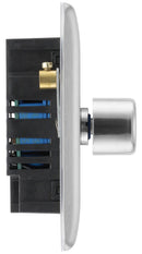 BG NBS82 Nexus Metal Brushed Steel Intelligent 400W Double Dimmer Switch, 2-Way Push On-Off - BG - Falcon Electrical UK