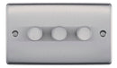 BG NBS83 Nexus Metal Brushed Steel Intelligent 400W Double Dimmer Switch, 2-Way Push On-Off - BG - Falcon Electrical UK