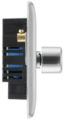 BG NBS84 Nexus Metal Brushed Steel Intelligent 400W Quadruple Dimmer Switch, 2-Way Push On-Off - BG - Falcon Electrical UK