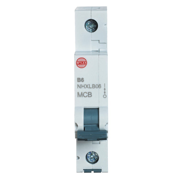 Wylex NHXLB06 6A, 6kA Single Pole Type B MCB - Wylex - Falcon Electrical UK