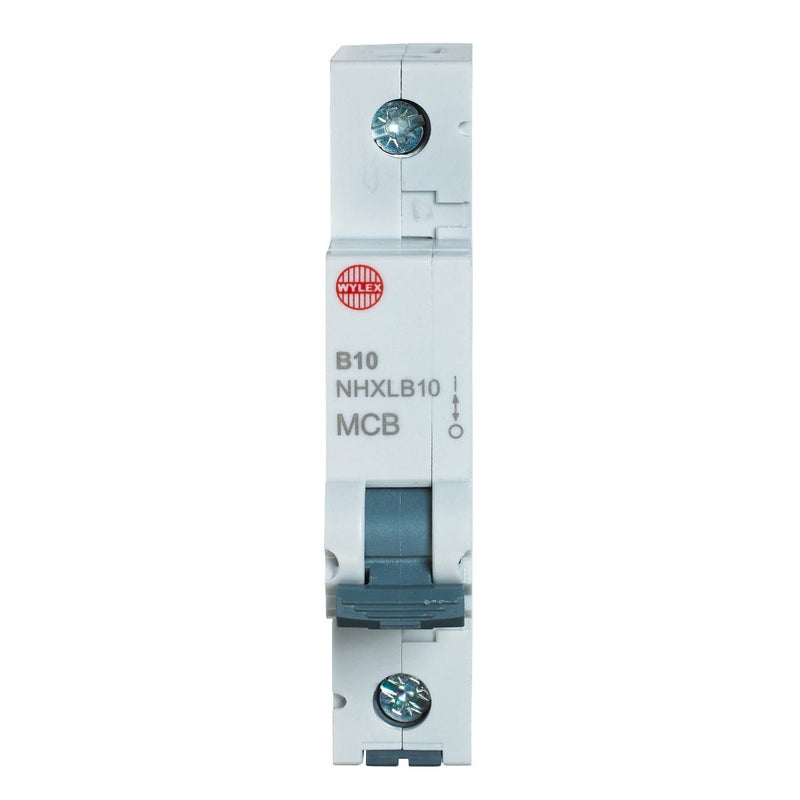 Wylex NHXLB10 10A, 6kA Single Pole Type B MCB - Wylex - Falcon Electrical UK