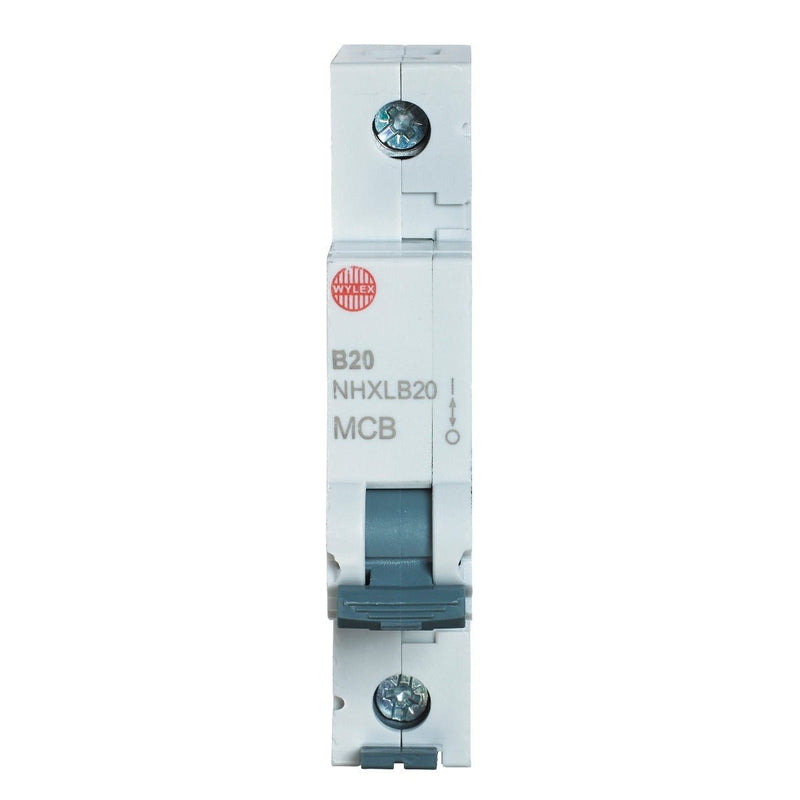 Wylex NHXLB20 20A, 6kA Single Pole Type B MCB - Wylex - Falcon Electrical UK