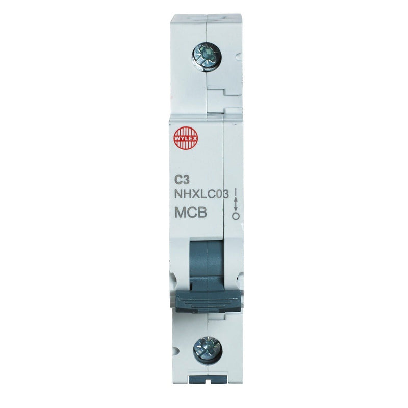 Wylex NHXLC03 3A, 6kA, Single Pole Type C MCB - Wylex - Falcon Electrical UK