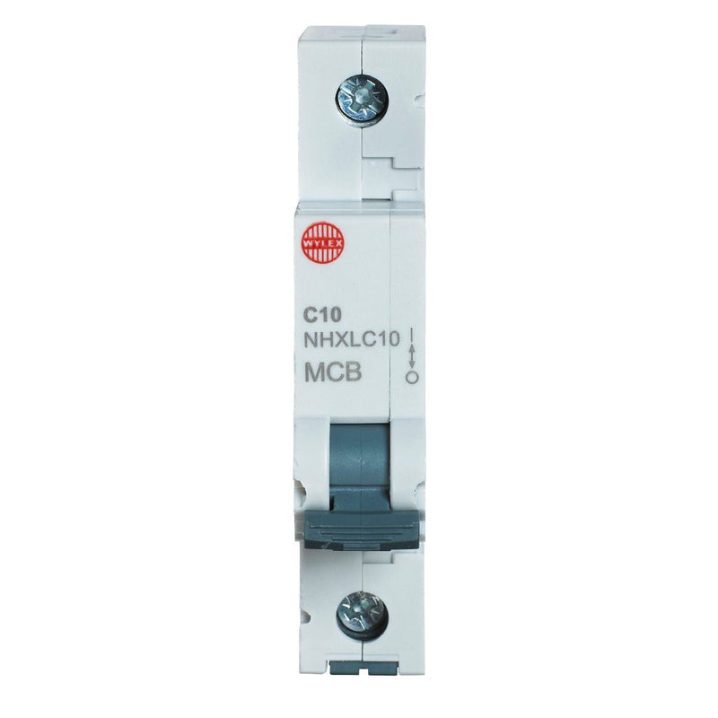 Wylex NHXLC10 10A, 6kA, Single Pole Type C MCB - Wylex - Falcon Electrical UK