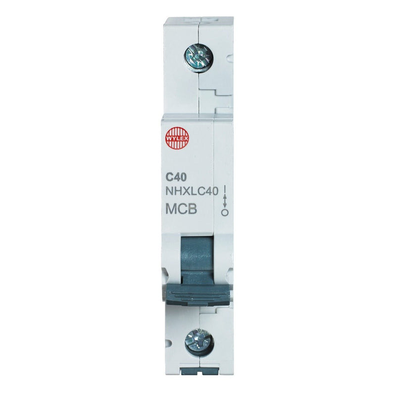 Wylex NHXLC40 40A, 6kA, Single Pole Type C MCB - Wylex - Falcon Electrical UK