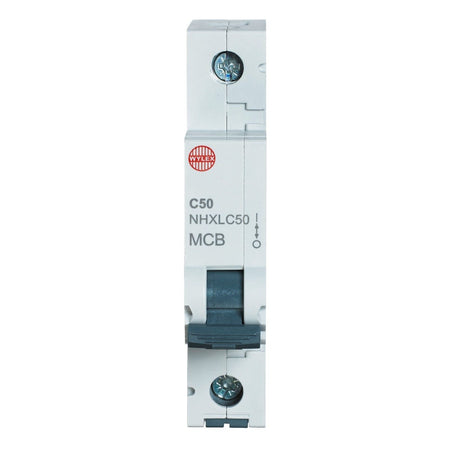 Wylex NHXLC50 50A, 6kA, Single Pole Type C MCB - Wylex - Falcon Electrical UK