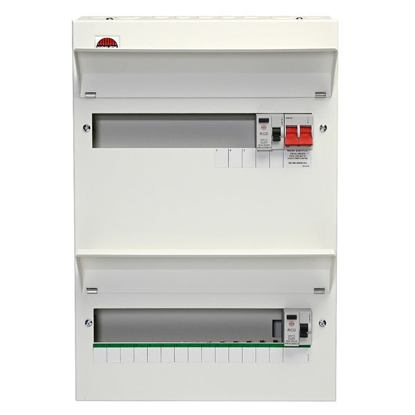 Wylex NMDISS1214L 26 Way Dual RCD Duplex Consumer Unit 100A Main Switch, 80A 30mA RCDs - Wylex - Falcon Electrical UK