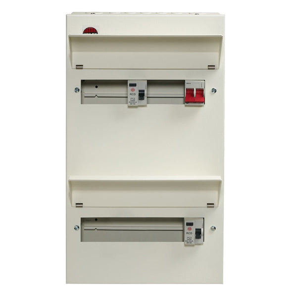 Wylex NMDRS20SSLHIA 20 Way Duplex High Integrity Consumer Unit 100A Main Switch, 80A 30mA RCDs x2, Flexible Configuration - Wylex - Falcon Electrical UK