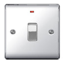 BG NPC31 Nexus Metal Polished Chrome Single Switch, 20A With Power Indicator - BG - Falcon Electrical UK